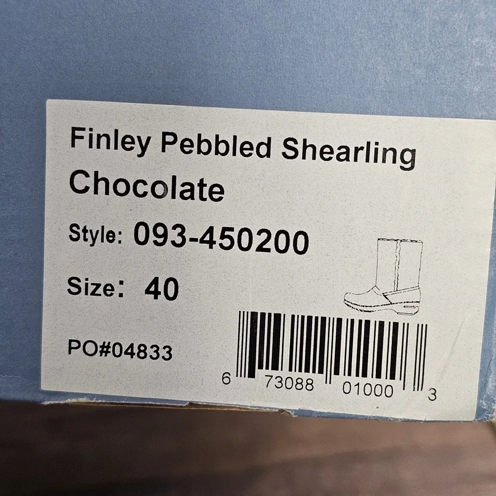 Dansko Finley Pebbled Shearling Winter Boots Chocolate Brown Sz 40 US 9.5-10 NIB